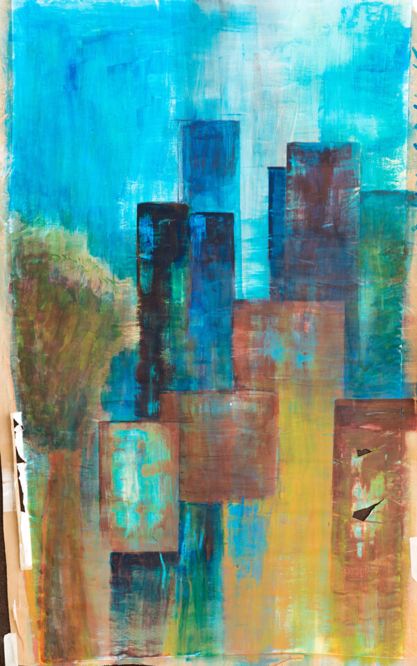 Ist das eine Stadt? Acrylbild