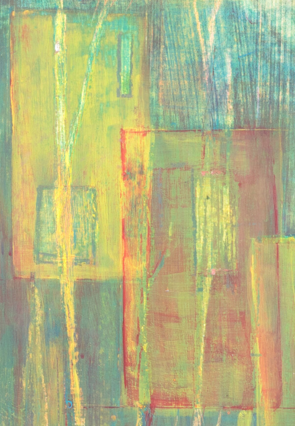 Das sind dann wohl Baumhäuser? Detail 1 Acrylbild